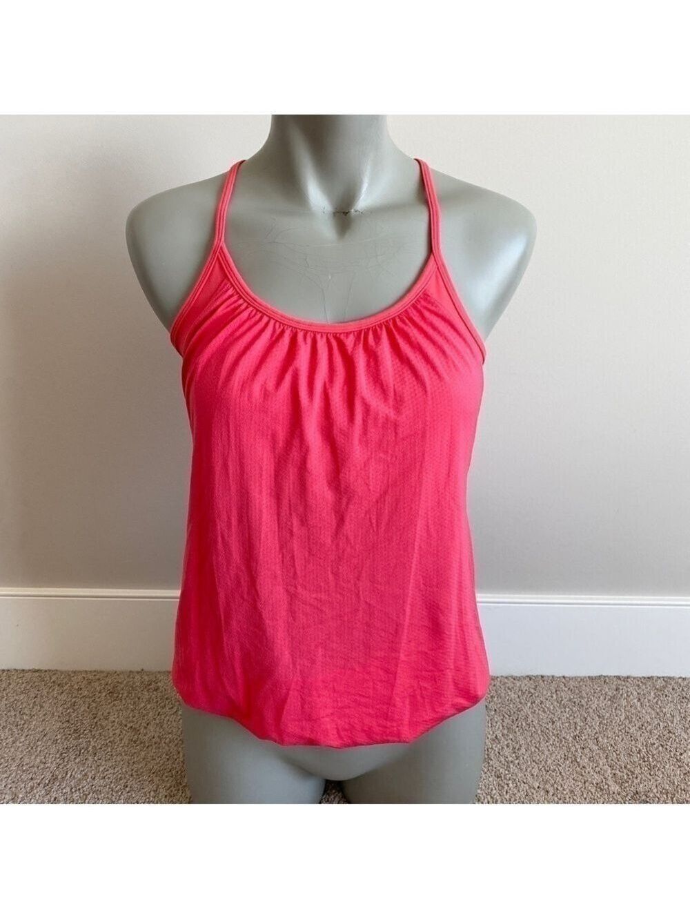Lululemon No Limits Tank Pink Racerback Built in Sports Bra Size 4
